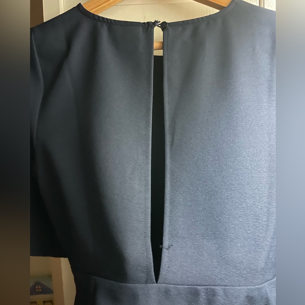 Navy Top With Flutter Sleeve, Size 34, And Keyhol… - image 3